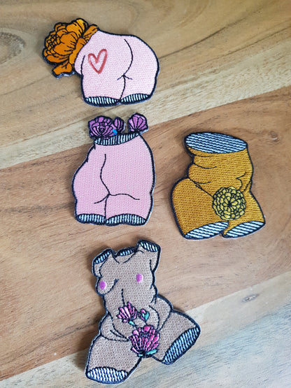 Bums & Roses - Embroidered Patch Set