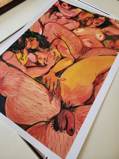 A Convocation of Fauns - Watercolour Print
