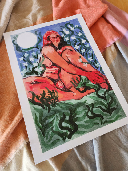 Lunar - Watercolour Print