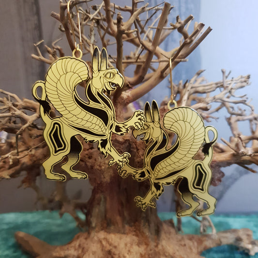 Screaming Griffin - Ancient Greek Inspired Earrings